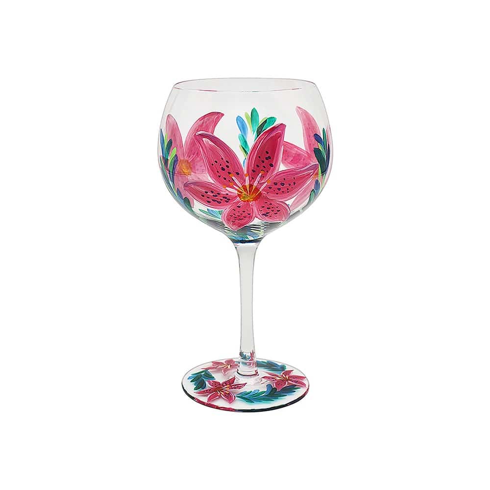 Hand Painted Lily Gin Glass - One and Every