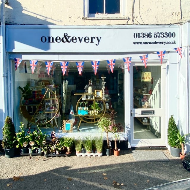 One & Every shop front with sign