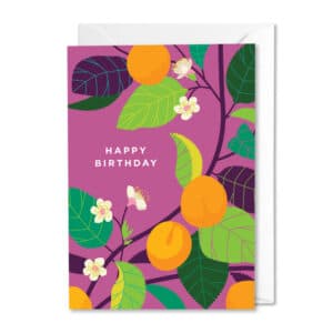 pink happy birthday card with apicote