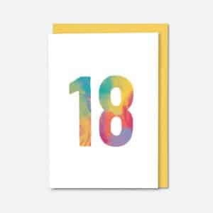 Number 18th in multi colours