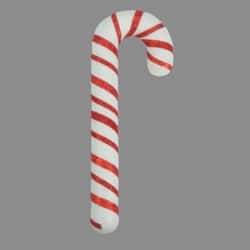 foam candy cane 24cm onred and white on a grey background