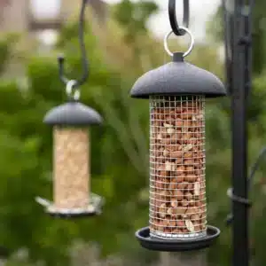 peanut bird feeder in black