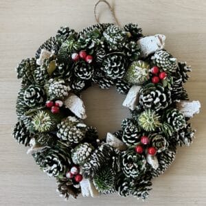 Christmas wreath with red berries