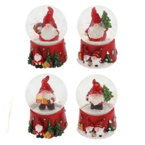 festive gonk snow globe image of 4 in red and white