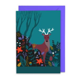 Stag winter A6 christmas card