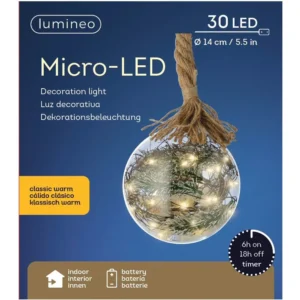 Kaemingk Micro LED Ball With Rope 14cm boxed