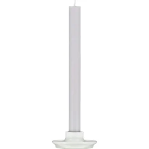 Small Pearl White white candle holder with grey candle