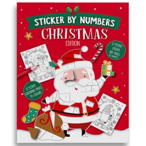 Christmas Sticker By Numbers Book red cover