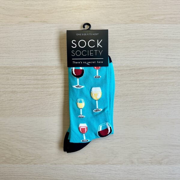 Sock Society turquoise wine