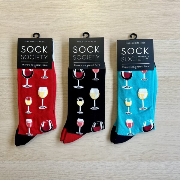 3 pairs wine sock 1 red 1 black 1 turquoise