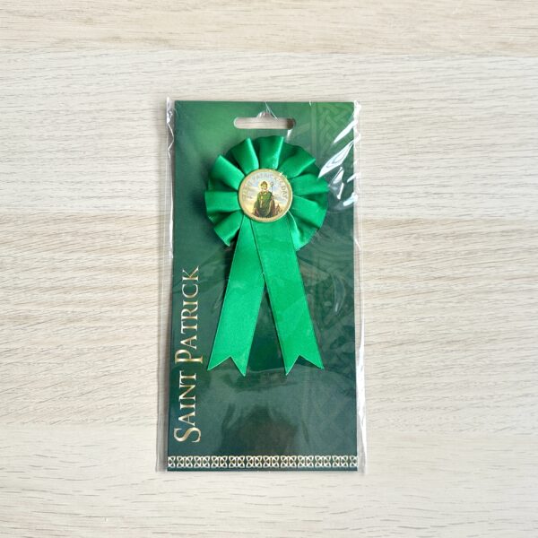 St Patrick's Day Rosette, Green ribbon image