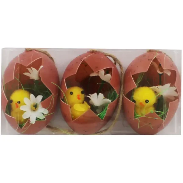3 Chics In Egg Decorative