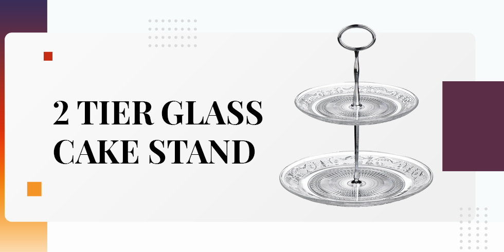 2 Tier Glass Cake Stand