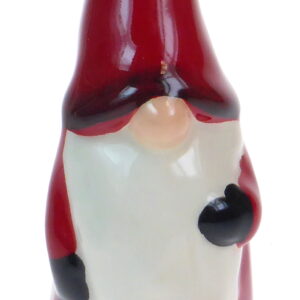 Christmas Tall White Red Led Ceramic Santa