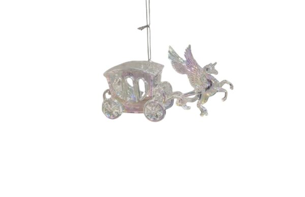 Festive Iridescent Pegasus Carriage Multi Colour Ornament