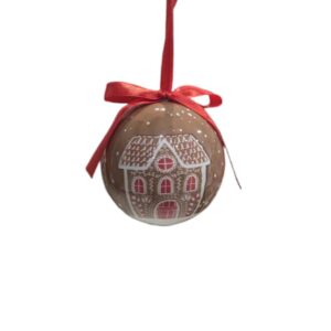 Festive Vintage Chocolate/Brown Gingerbread House Bauble