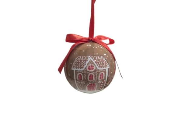 Festive Vintage Chocolate/Brown Gingerbread House Bauble