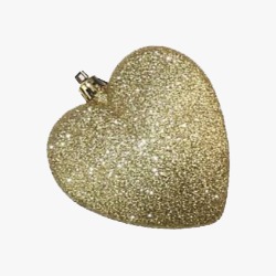 Light Gold Glitter Hearts Tree Hangers Ornament 9cm