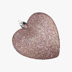 Pink Blush Glitter Hearts Tree Hangers Ornament 9cm