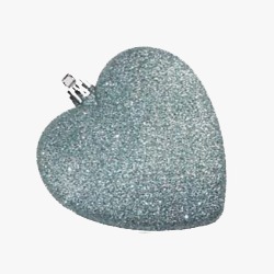 Grey/Silver Glitter Hearts Tree Hangers Ornament 9cm