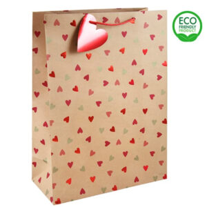 Kraft Hearts XLarge Eco Gift Bag