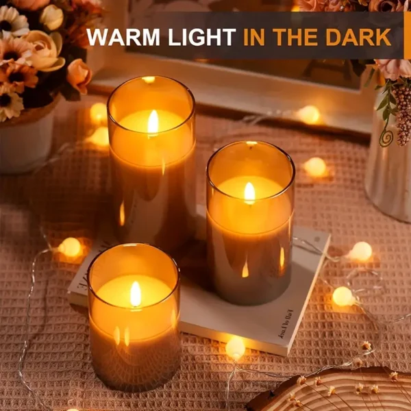 Lumineo Amber LED Wax Candles (Set of 3)