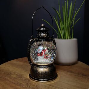 Premier Glitter Water Spinner Lantern Snowman