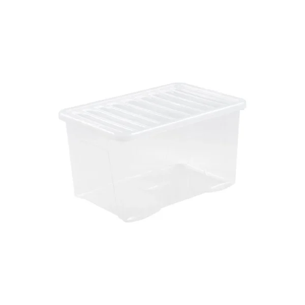 Wham Crystal Clip Lid Box - 65L Clear