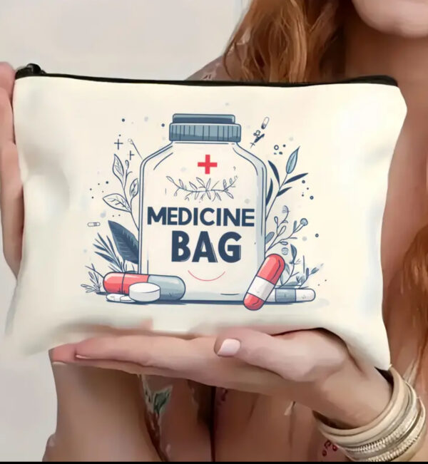 Cream Canvas Medicine Bag