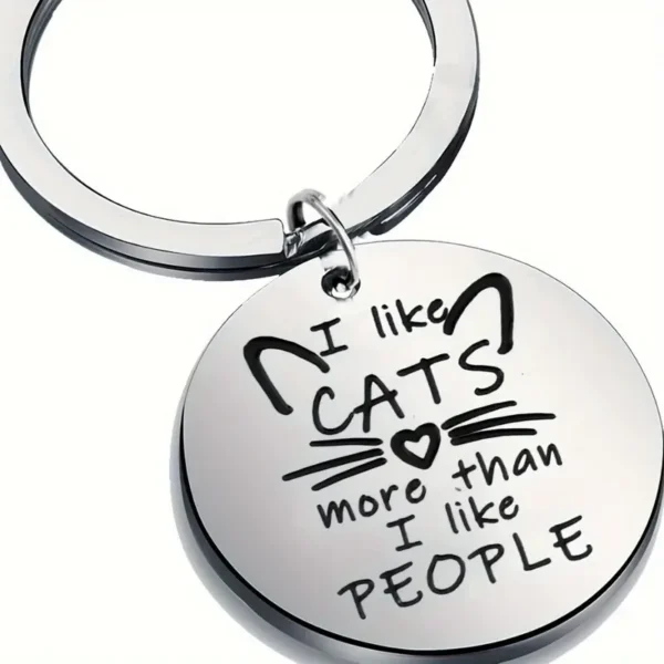 I Like Cats More Than People" Keyring